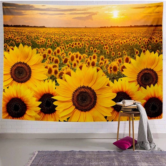 Sunflower Field Floral Nature Landscape Pop Art Room/Dorm Wall Decor/Tapestry - Picture 1 of 6